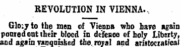 REVOLUTION IN VIENNA., Gloiy to the men ...
