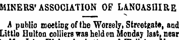 MINERS'ASSOCIATION OF LANCASHIRE A publi...