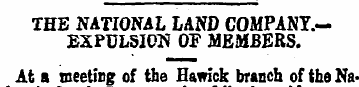 THE NATIONAL LAND COMPANY.-EXPULSION OF ...