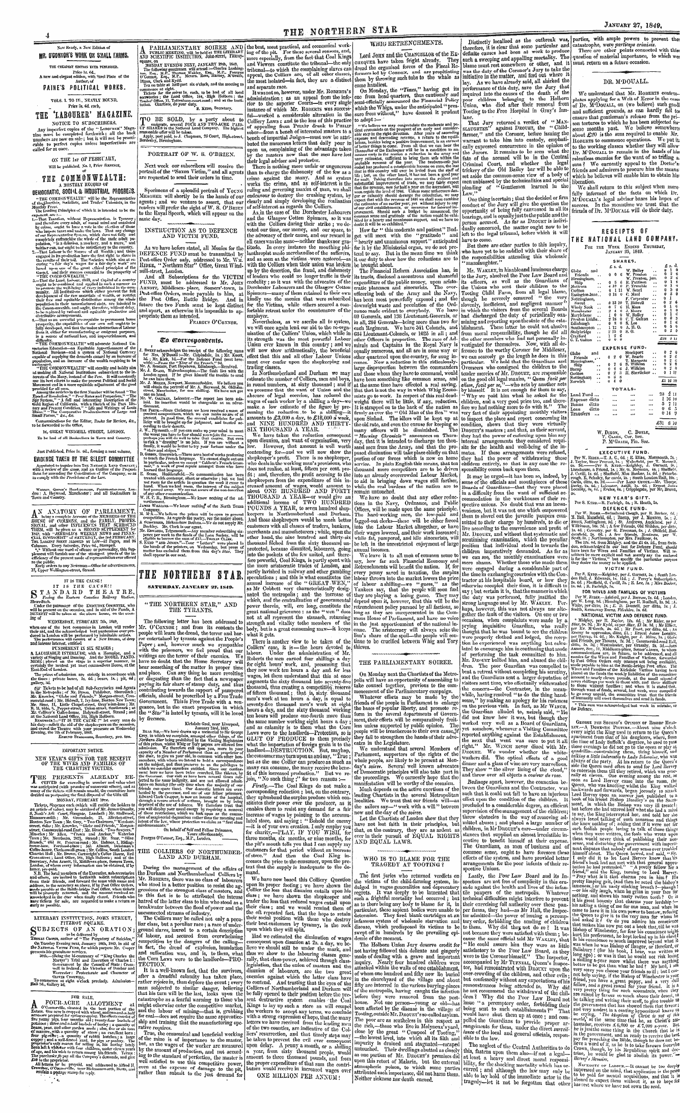 Northern Star (1837-1852): jS F Y, 3rd edition - Ad00417