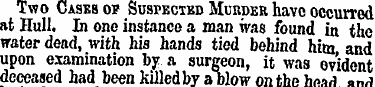 Two Cases of Suspected Murder have occur...