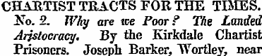 CHARTIST TRACTS FOR THE TIMES. 2Ho. 2. W...