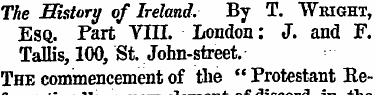 The History of Ireland. By T. Weight, Es...