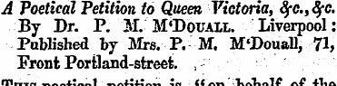 A Poetical Petition to Queen Victoria, f...