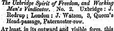 The Uxbridge Spirit of Freedom, and Work...