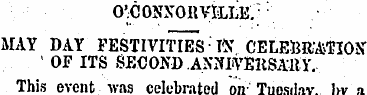 O^C ONNORVILLE/ : AIAY DAY FESTIVITIES I...