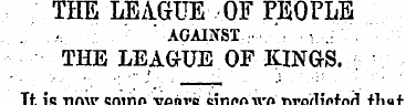 THE LEAGUE OF PEOPLE ' AGAINST THE LEAGU...