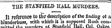 THE STANFIELD HALL MURDERS. It reference...