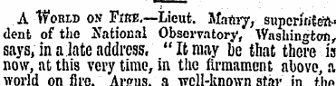 A World on Fine.—Lieut. Matty, supcrhite...