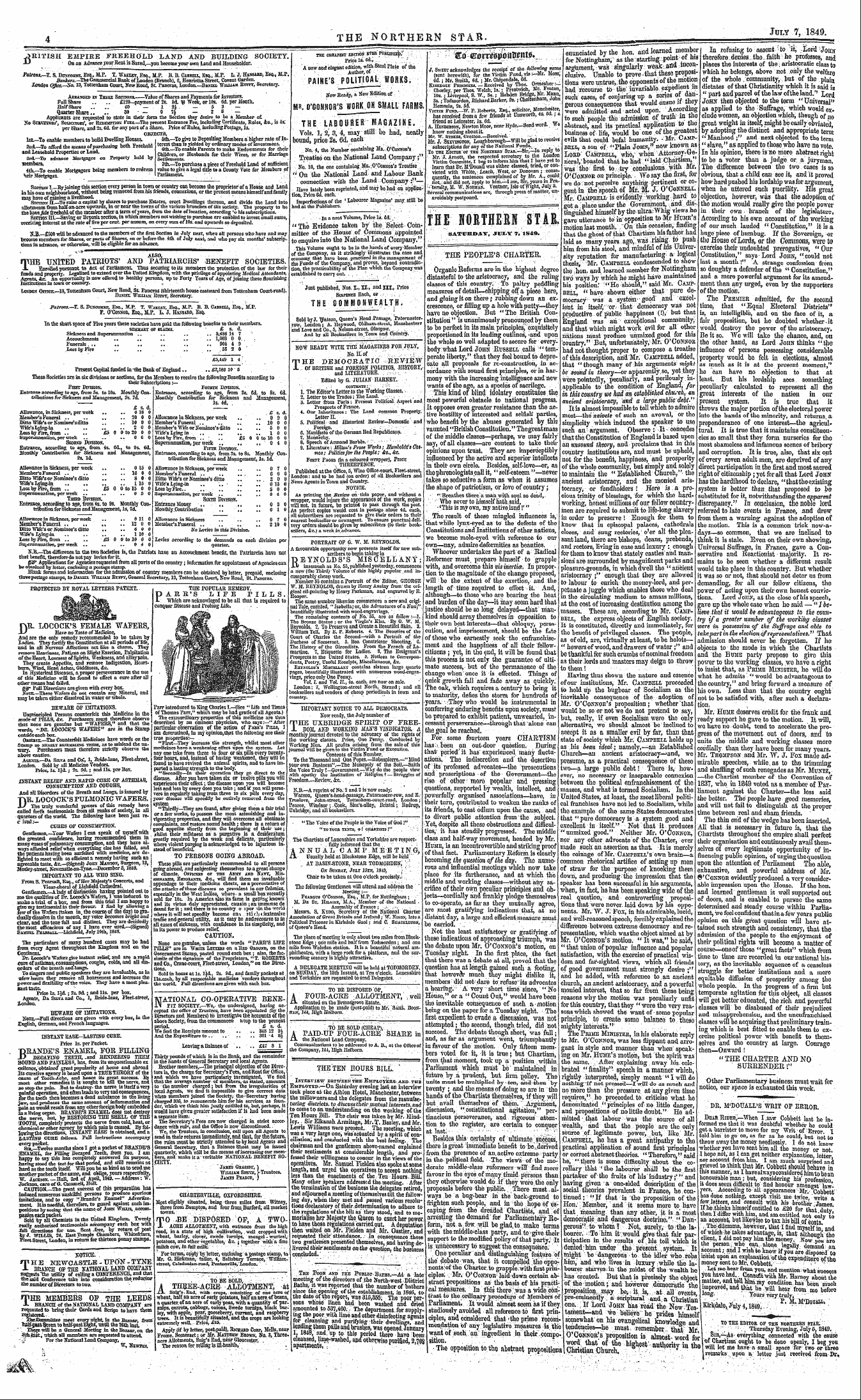 Northern Star (1837-1852): jS F Y, 3rd edition - Ad00420