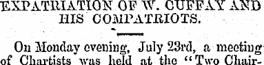 EXPATRIATION OF W. CUFFAY AND HIS ' OOMP...