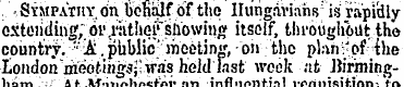 . - Sympathy On behalf of the Hungarians...