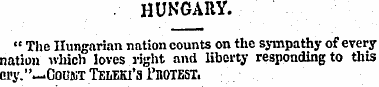 . HUNGARY. " The Hungarian nation counts...