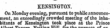 KENSINGTON. On Monday evening, pursuant ...