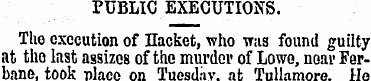 PUBLIC EXECUTIONS. Tho execution of Hack...