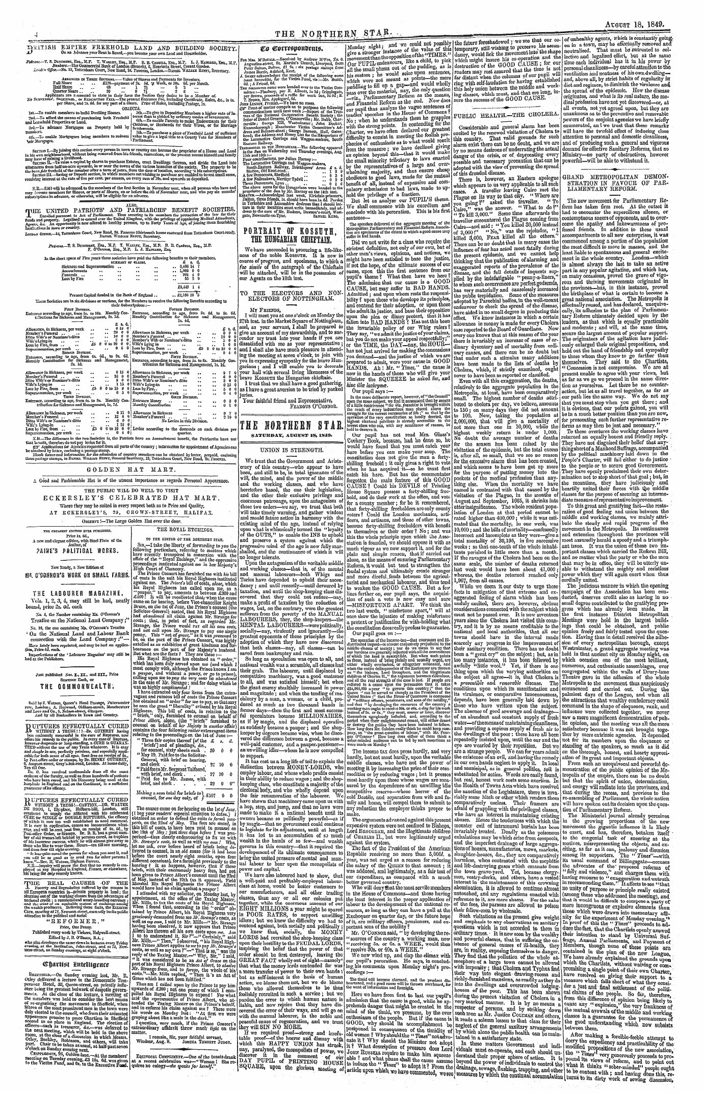 Northern Star (1837-1852): jS F Y, 3rd edition - Public Health.—The Cholera. Cohsiderablo...