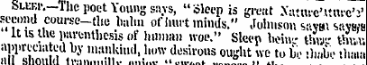Slew. —lhe poet Young says, "Sleep is gr...