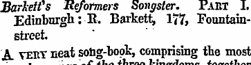 Barlet fs Reformers Songster. Pake I. Ed...