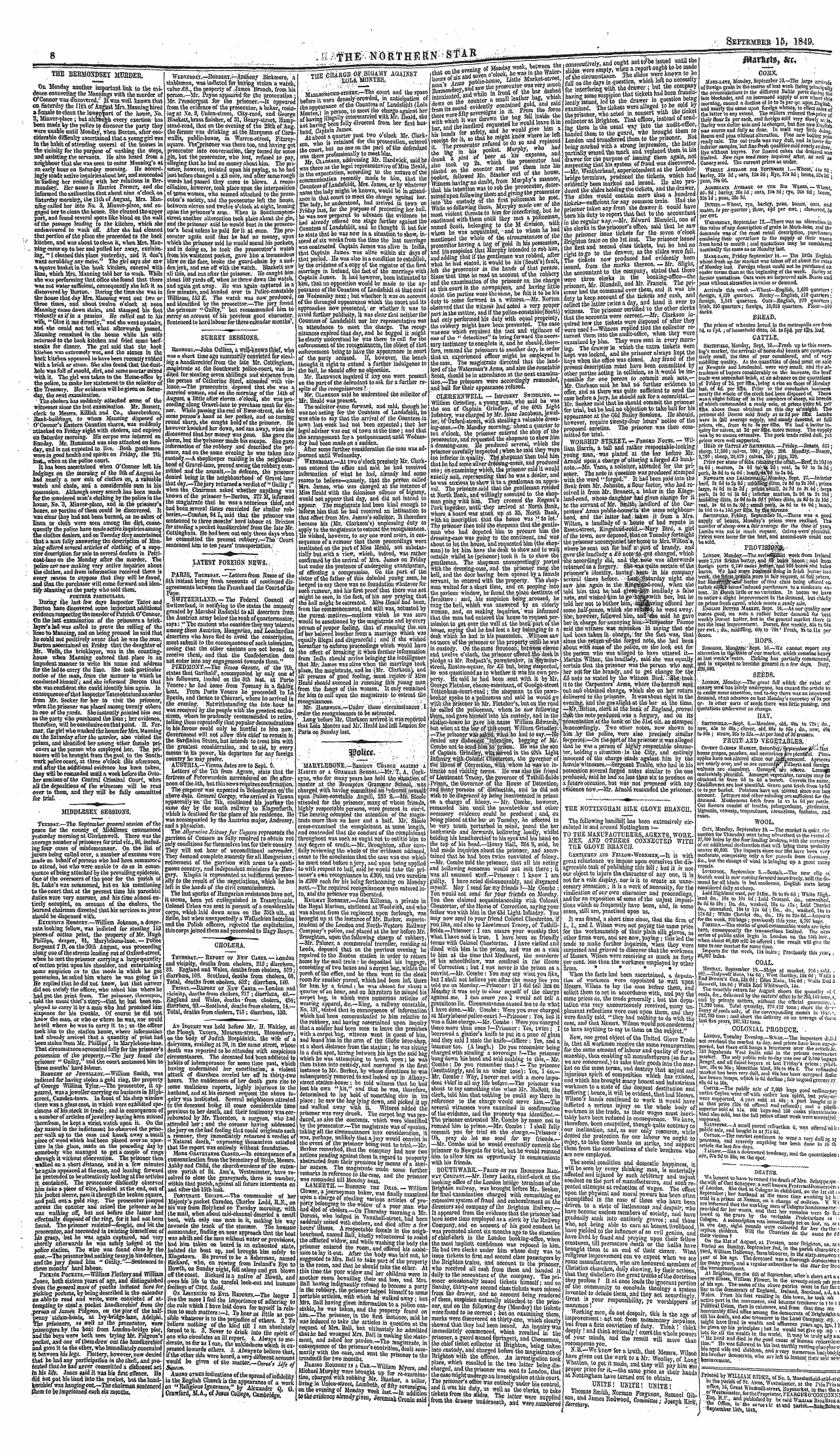 Northern Star (1837-1852): jS F Y, 3rd edition - The Charge Of.Bigamy Against. Lua -V ; *...