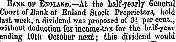 Bask of England.—At the half-yearly Gene...