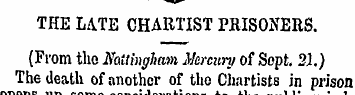 THE LATE CHARTIST PRISONERS. (From the N...