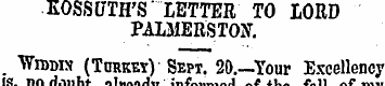 KOSSffTH'S' LETTER TO LORD PALMERSTON. W...
