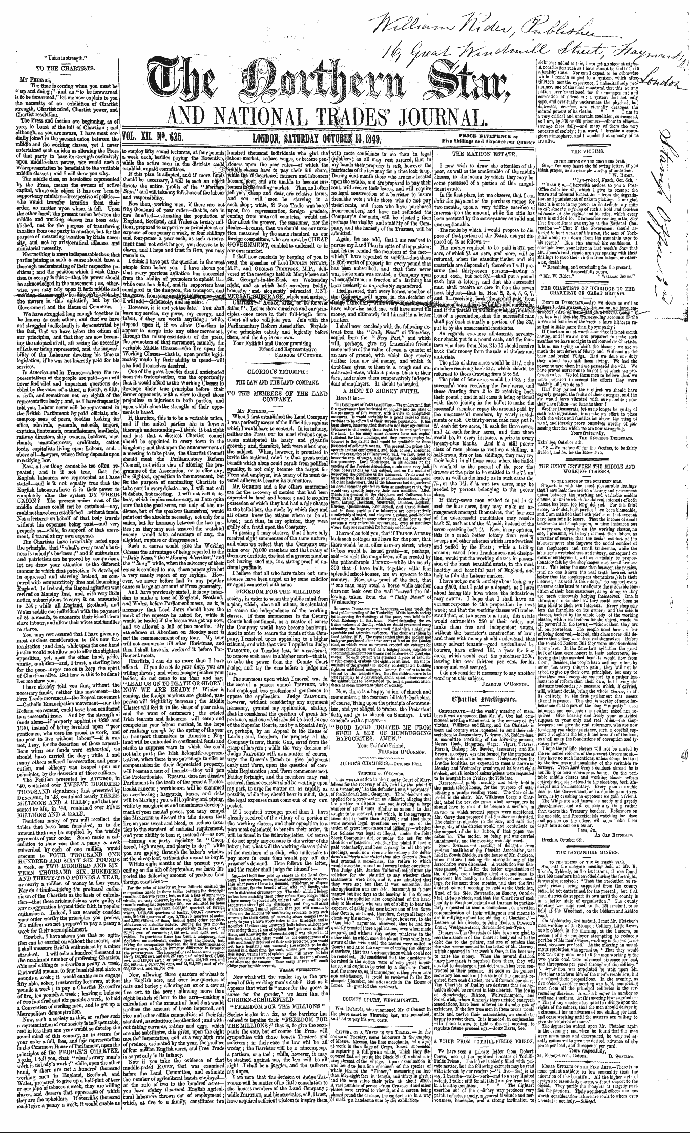 Northern Star (1837-1852): jS F Y, 3rd edition - U, V .