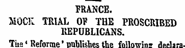 FRANCE. MOCK TRIAL OF THE PROSCRIBED REP...