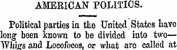 AMERICAN POLITICS. Political parties in ...