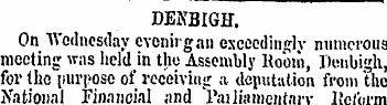 DENBIG H. On Wednesday evonirgan exceedi...