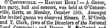 0'Connohviij.e. — Harvest Home ! — A din...