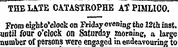 THE LATE CATASTROPHE AT PIMLICO. From ei...