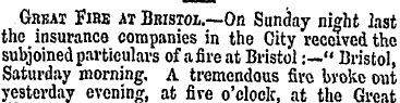 Great Fibe at Bristol. —On Sunday night ...