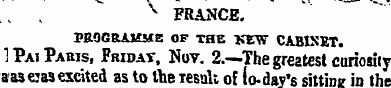 .. . v FRANCE. PROGRAMME OF THE KEW CAB1...