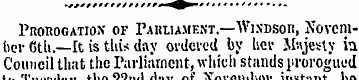 Prorogation- of Parliament.—Windsor, Nov...