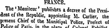 FRANCE. The » Moniteur' publishes a decr...