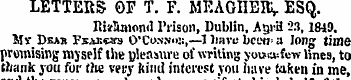 LETTERS OF T. F. MEAGHER ESQ. Ithrlunond...