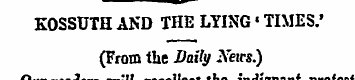 KOSSUTH AND THE LYING « TIMES. * (From t...