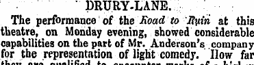 DRURY-LANE. The performance of the Road ...