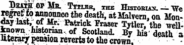 Death ' of Ma. Tvileh, the Histosias. — ...