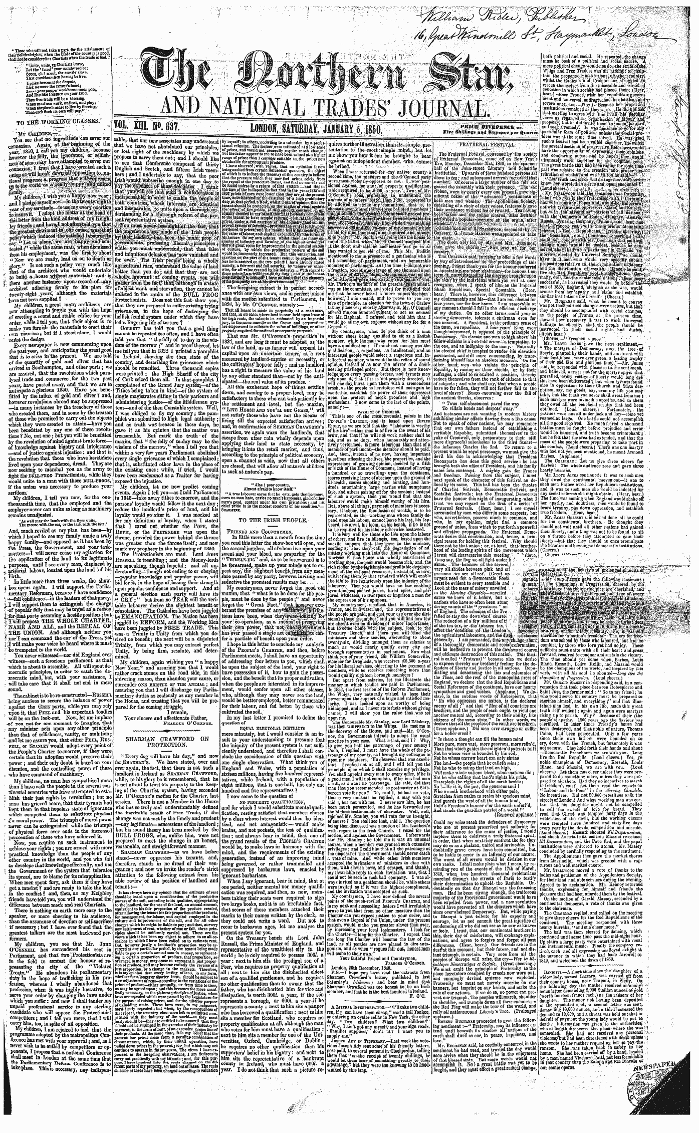 Northern Star (1837-1852): jS F Y, 3rd edition - " Alas J Poor Country, Almost Afraid To ...