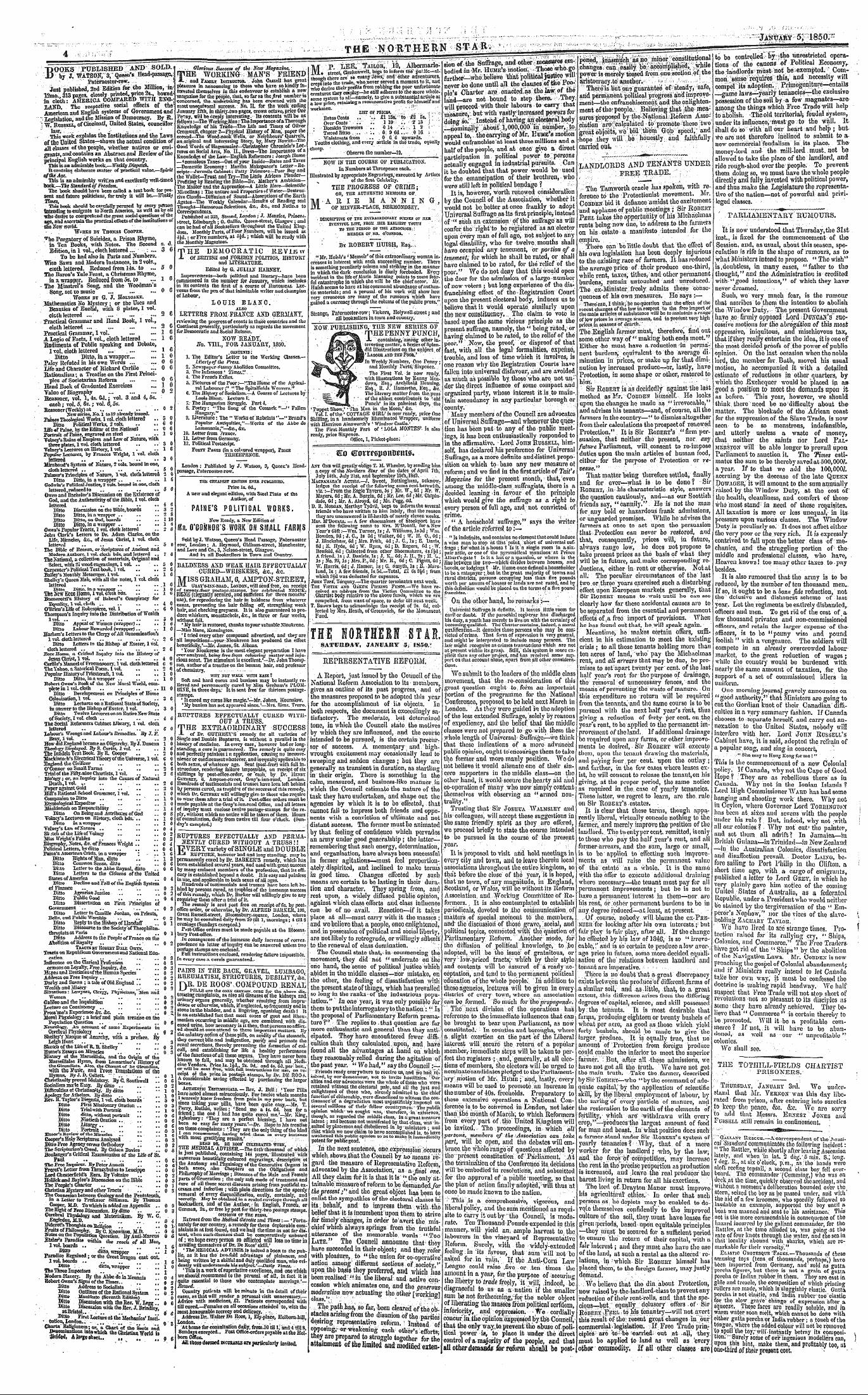 Northern Star (1837-1852): jS F Y, 3rd edition - Ad00413