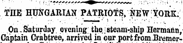THE HUNGARIAN PATRIOTS, NEW;YORK. On,Sat...