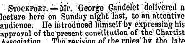 • Stockport. — Mr. George Gandelet deliv...