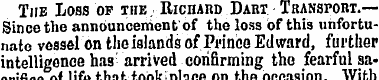 The Loss of the Richard Dart Transport.—...