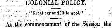 ;'..;;;, colonial policy; ' ¦ ' . ' : ¦ ...