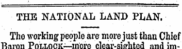 THE NATIONAL LAND PLAN. The working peop...