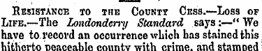 Resistance to the Countv Cess.—Loss of L...