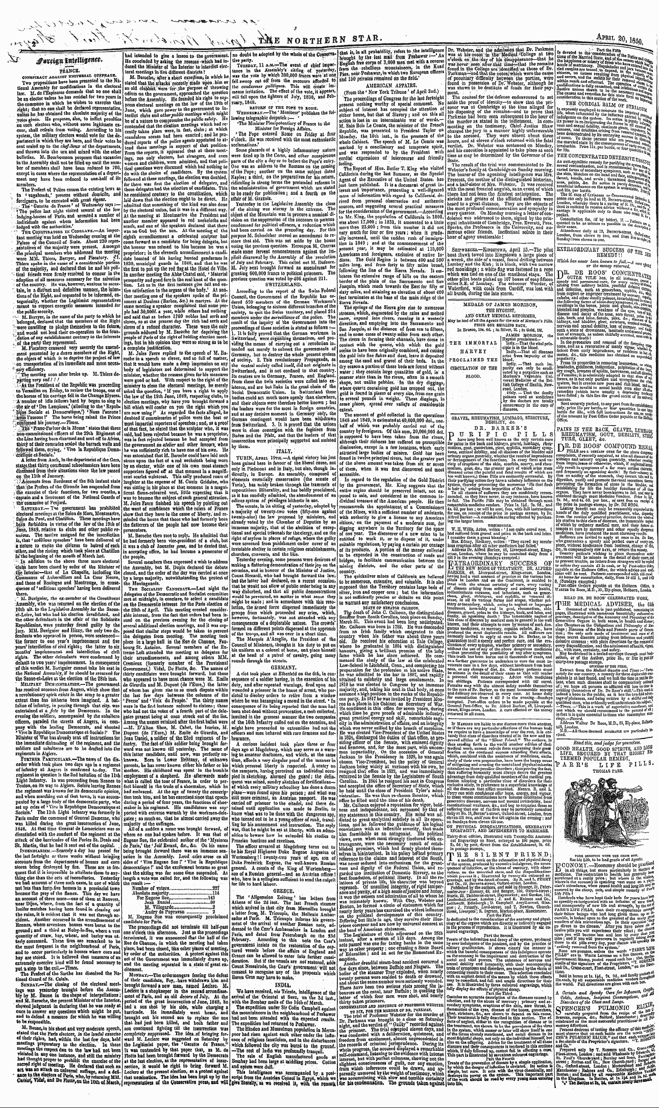 Northern Star (1837-1852): jS F Y, 3rd edition - Ad00212