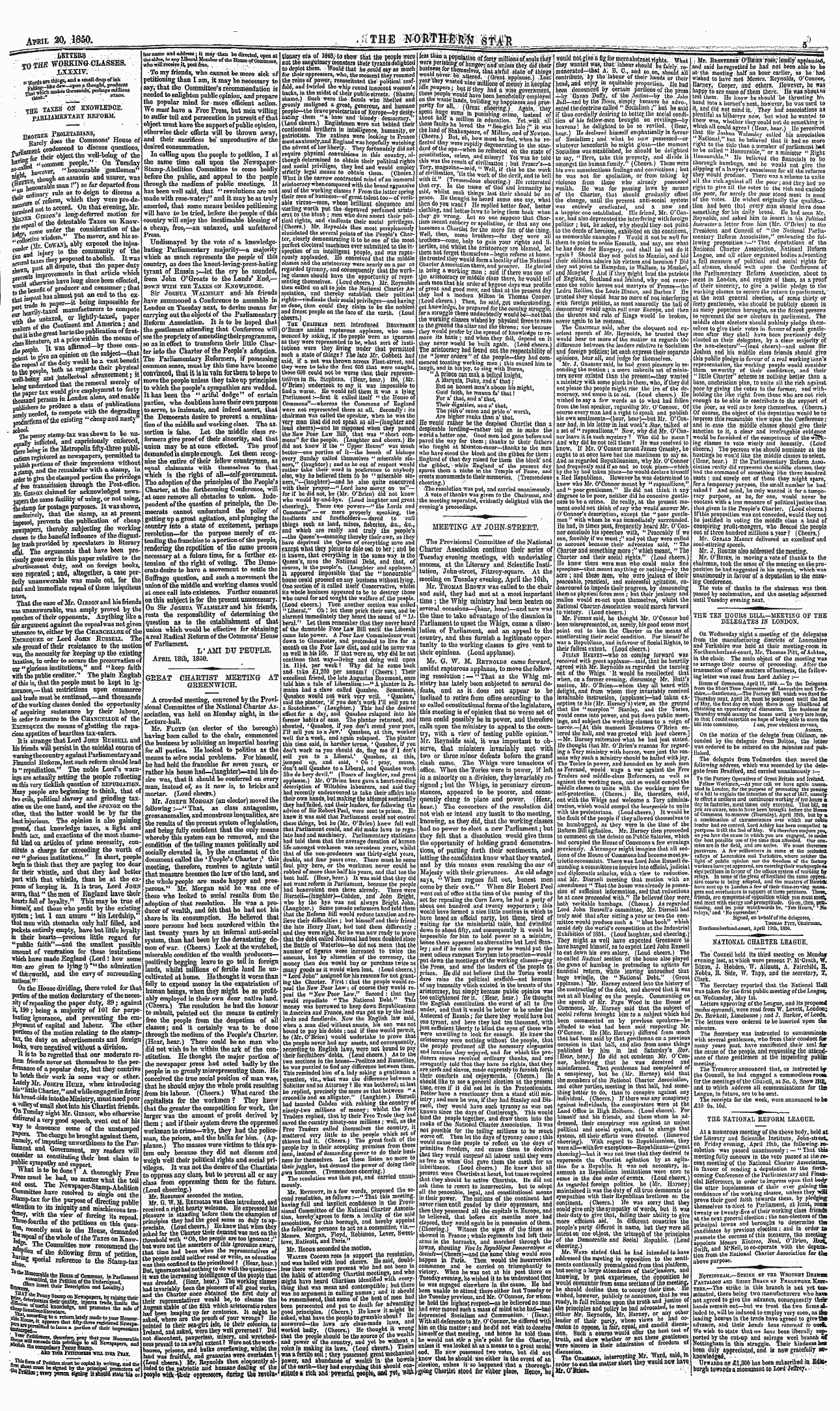 Northern Star (1837-1852): jS F Y, 3rd edition - -.^- A*. G5eat Chartist "Meetixc At Gree...